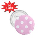 Polka Dots - White on Classic Rose Pink 1.75  Button (10 pack)