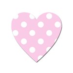 Polka Dots - White on Classic Rose Pink Magnet (Heart)