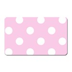 Polka Dots - White on Classic Rose Pink Magnet (Rectangular)