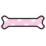 Polka Dots - White on Classic Rose Pink Magnet (Dog Bone)