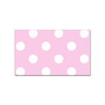 Polka Dots - White on Classic Rose Pink Sticker Rectangular (100 pack)