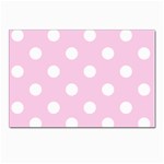 Polka Dots - White on Classic Rose Pink Postcard 4  x 6 
