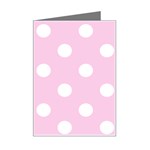 Polka Dots - White on Classic Rose Pink Mini Greeting Card