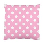 Polka Dots - White on Cotton Candy Pink Standard Cushion Case (Two Sides)