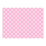 Polka Dots - White on Cotton Candy Pink Double Sided Flano Blanket (Mini)