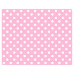 Polka Dots - White on Cotton Candy Pink Double Sided Flano Blanket (Medium)