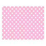 Polka Dots - White on Cotton Candy Pink Double Sided Flano Blanket (Large)
