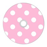 Polka Dots - White on Cotton Candy Pink CD Wall Clock