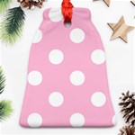 Polka Dots - White on Cotton Candy Pink Bell Ornament (Two Sides)