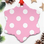 Polka Dots - White on Cotton Candy Pink Ornament (Snowflake)