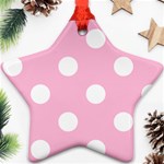 Polka Dots - White on Cotton Candy Pink Ornament (Star)