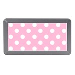Polka Dots - White on Cotton Candy Pink Memory Card Reader (Mini)