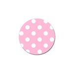 Polka Dots - White on Cotton Candy Pink Golf Ball Marker (10 pack)