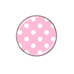 Polka Dots - White on Cotton Candy Pink Hat Clip Ball Marker (10 pack)