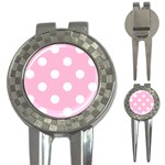 Polka Dots - White on Cotton Candy Pink 3-in-1 Golf Divot