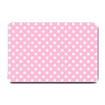 Polka Dots - White on Cotton Candy Pink Small Doormat