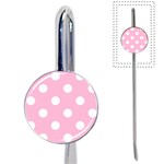 Polka Dots - White on Cotton Candy Pink Book Mark