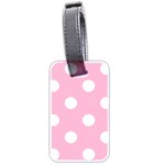 Polka Dots - White on Cotton Candy Pink Luggage Tag (Two Sides)