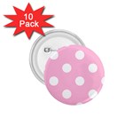Polka Dots - White on Cotton Candy Pink 1.75  Button (10 pack)