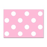 Polka Dots - White on Cotton Candy Pink Sticker A4 (10 pack)