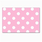 Polka Dots - White on Cotton Candy Pink Postcard 4  x 6 