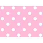 Polka Dots - White on Cotton Candy Pink Birthday Cake 3D Greeting Card (7x5)