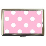 Polka Dots - White on Cotton Candy Pink Cigarette Money Case