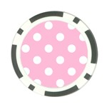 Polka Dots - White on Cotton Candy Pink Poker Chip Card Guard