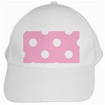Polka Dots - White on Cotton Candy Pink White Cap