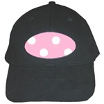 Polka Dots - White on Cotton Candy Pink Black Cap