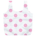 Polka Dots - Cotton Candy Pink on White Full Print Recycle Bag (XL)
