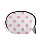 Polka Dots - Cotton Candy Pink on White Accessory Pouch (Small)
