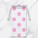 Polka Dots - Cotton Candy Pink on White Jewelry Bag