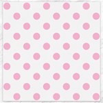 Polka Dots - Cotton Candy Pink on White Canvas 12  x 12 