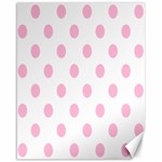 Polka Dots - Cotton Candy Pink on White Canvas 16  x 20 