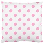 Polka Dots - Cotton Candy Pink on White Large Cushion Case (One Side)