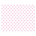 Polka Dots - Cotton Candy Pink on White Double Sided Flano Blanket (Large)