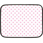 Polka Dots - Cotton Candy Pink on White Fleece Blanket (Mini)
