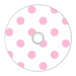 Polka Dots - Cotton Candy Pink on White CD Wall Clock