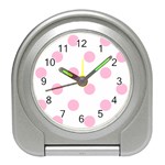 Polka Dots - Cotton Candy Pink on White Desk Alarm Clock