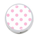 Polka Dots - Cotton Candy Pink on White 4-Port USB Hub (Two Sides)