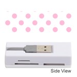 Polka Dots - Cotton Candy Pink on White Memory Card Reader (Stick)
