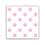Polka Dots - Cotton Candy Pink on White Memory Card Reader with Storage (Square)