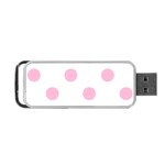 Polka Dots - Cotton Candy Pink on White Portable USB Flash (One Side)