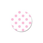 Polka Dots - Cotton Candy Pink on White Golf Ball Marker (4 pack)