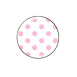 Polka Dots - Cotton Candy Pink on White Hat Clip Ball Marker (4 pack)