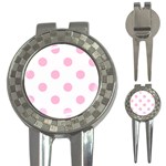 Polka Dots - Cotton Candy Pink on White 3-in-1 Golf Divot