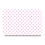 Polka Dots - Cotton Candy Pink on White Plate Mat