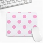 Polka Dots - Cotton Candy Pink on White Small Mousepad