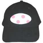 Polka Dots - Cotton Candy Pink on White Black Cap
